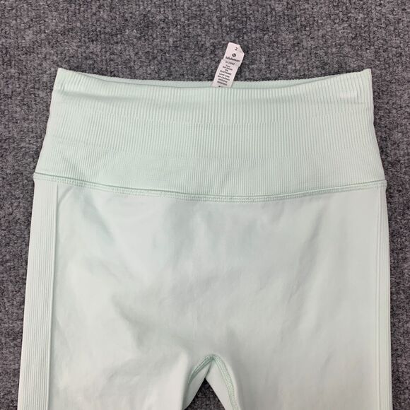 Lululemon In the Flow Crop Leggings 2 Mint High Waisted Ruched *READ CONDITION* - Picture 4 of 12